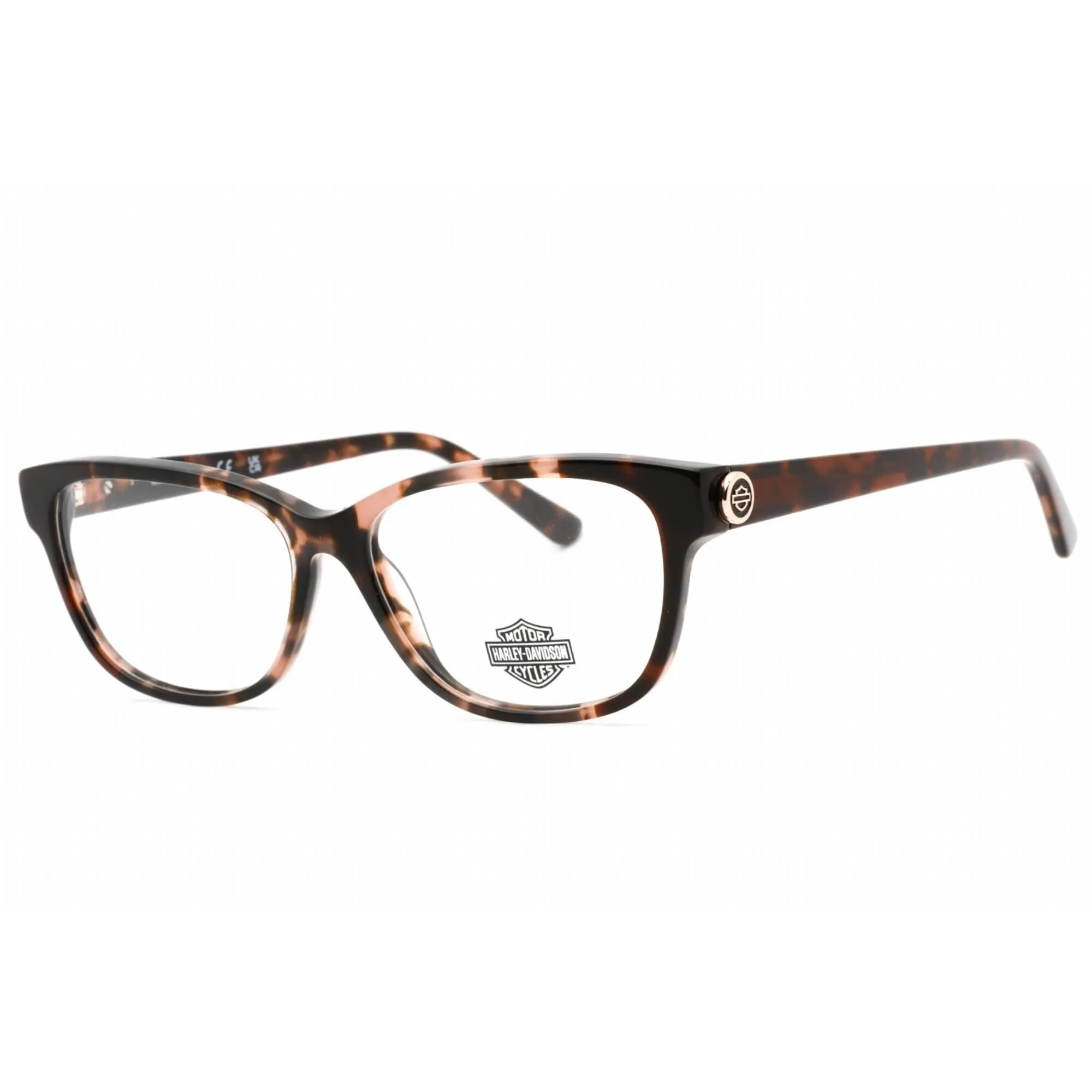 Harley Davidson Women's Eyeglasses - Clear Demo Lens Pink Havana Frame | HD0566 074