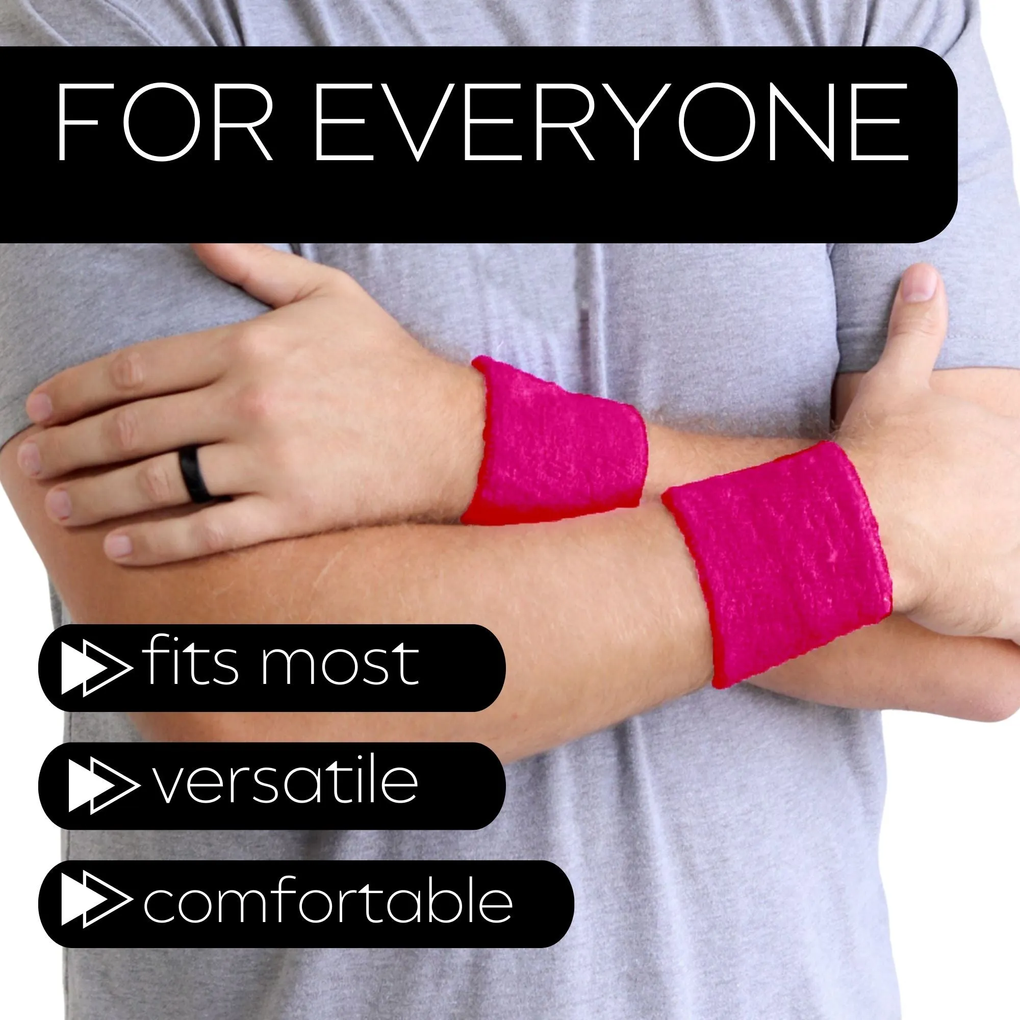 Hot Pink Wrist Sweatbands - 2 Pack