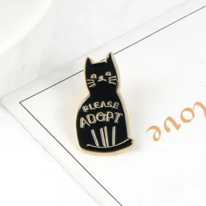 Kawaii Cat Please Adopt Pin