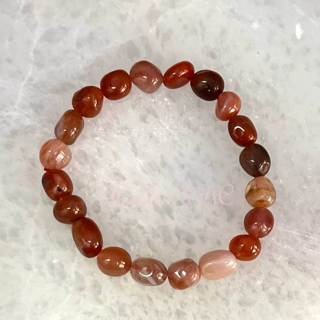 KayleeNYC Red Blood Agate tumble bracelet