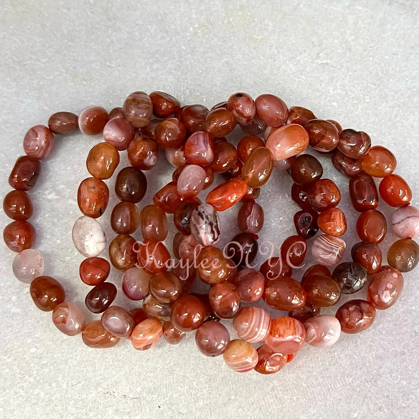 KayleeNYC Red Blood Agate tumble bracelet