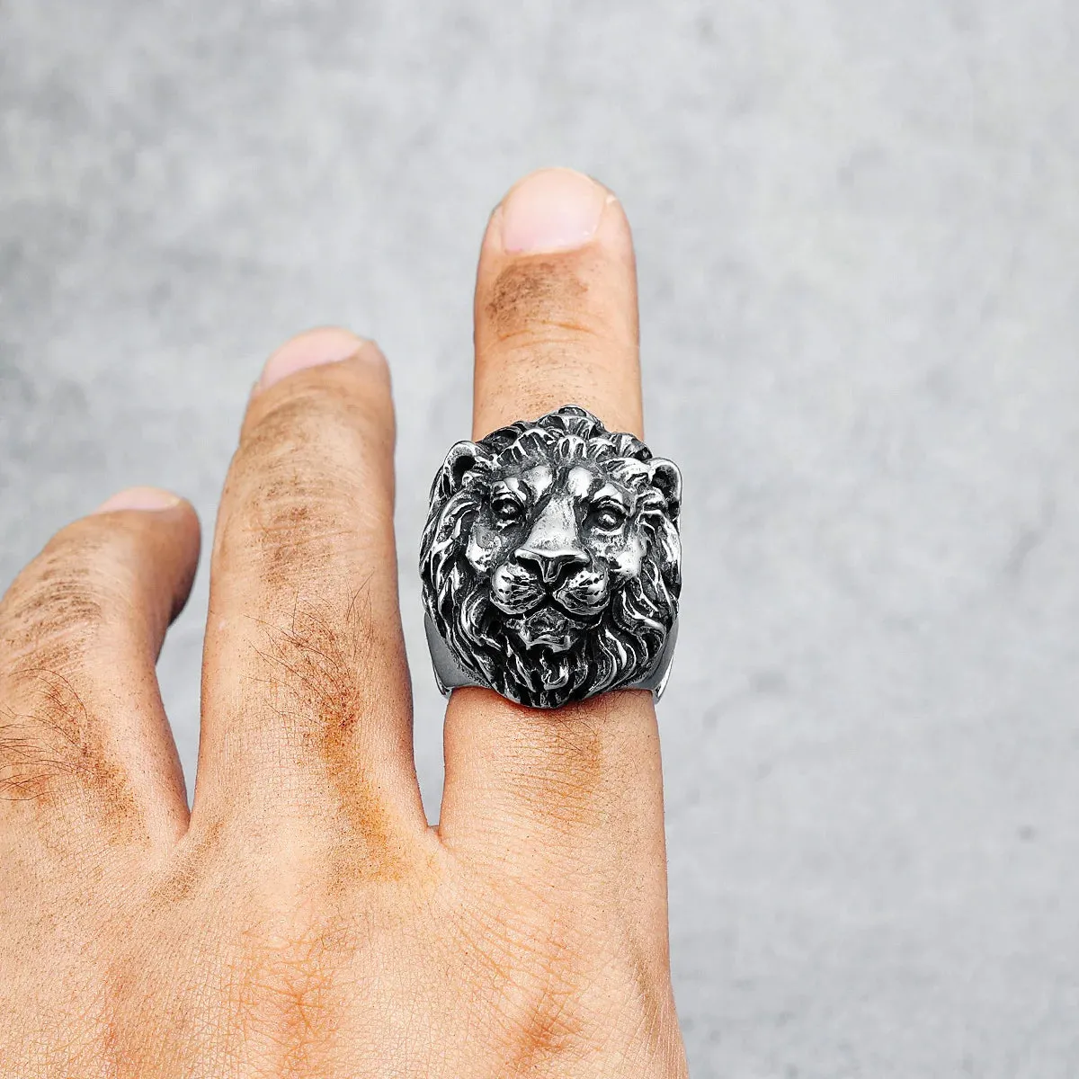 King of Forest Lion Ring Stainless Steel Men Rings