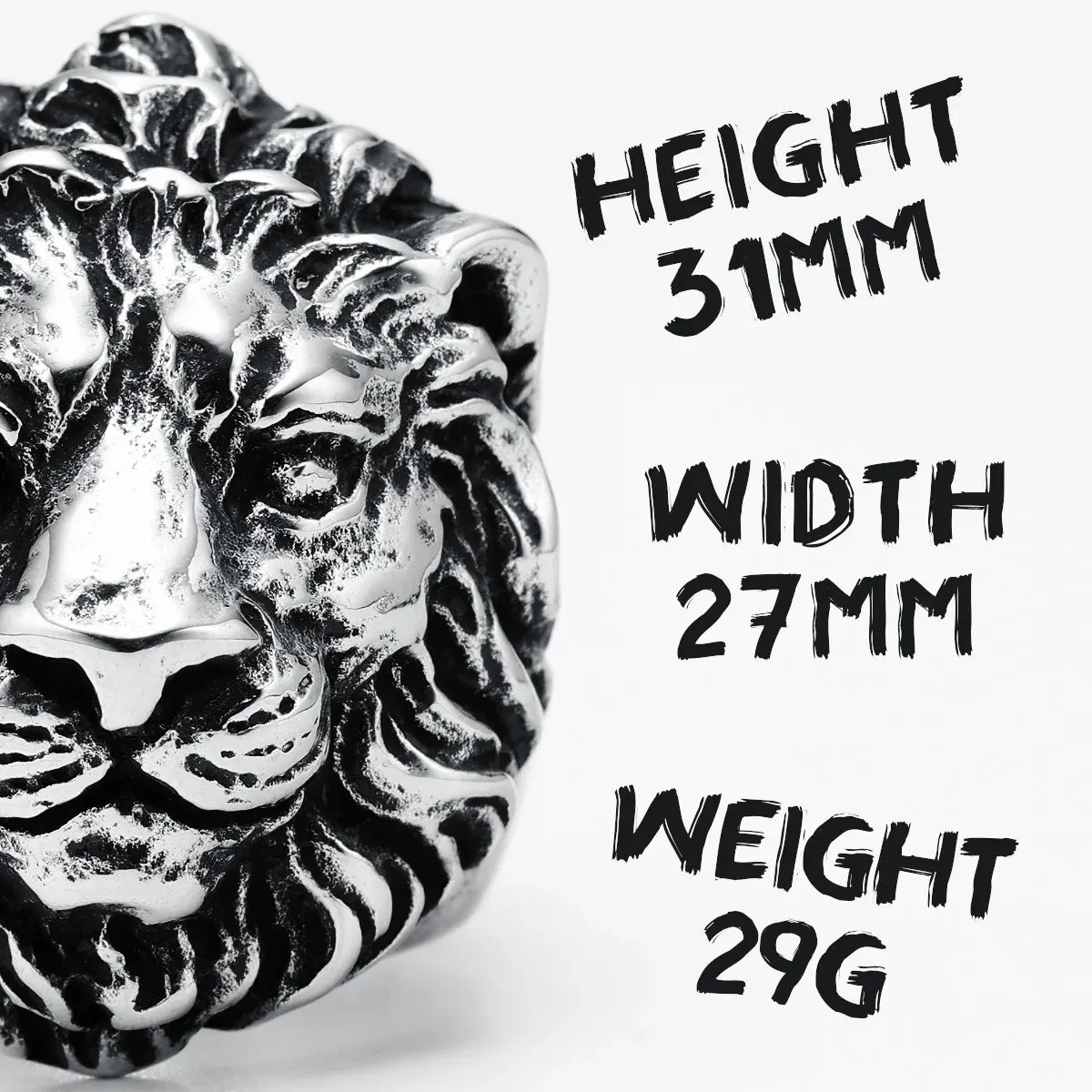 King of Forest Lion Ring Stainless Steel Men Rings