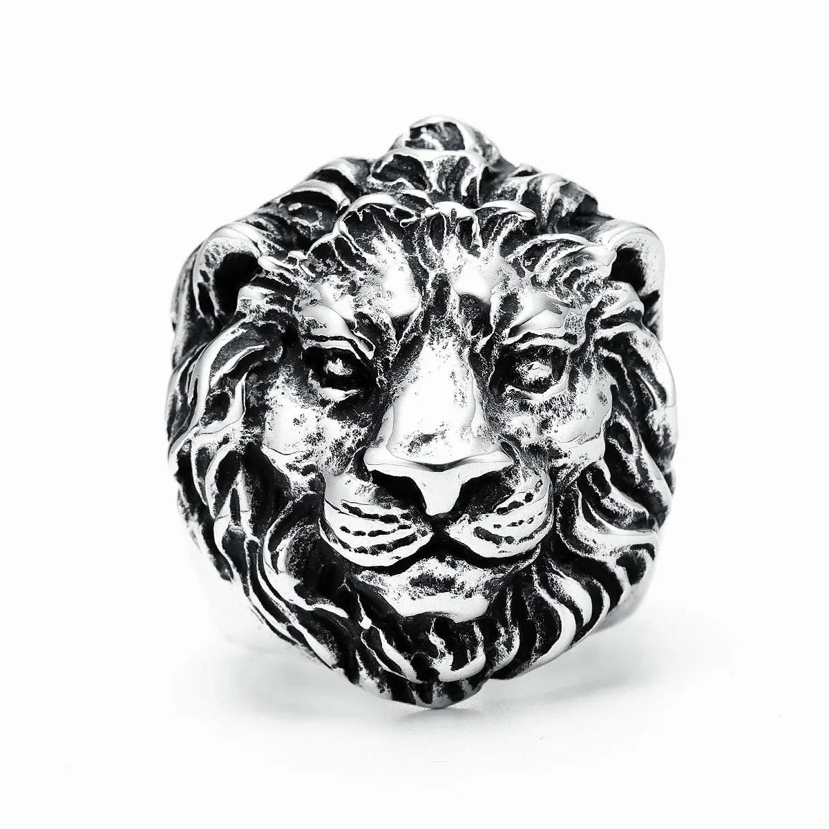 King of Forest Lion Ring Stainless Steel Men Rings