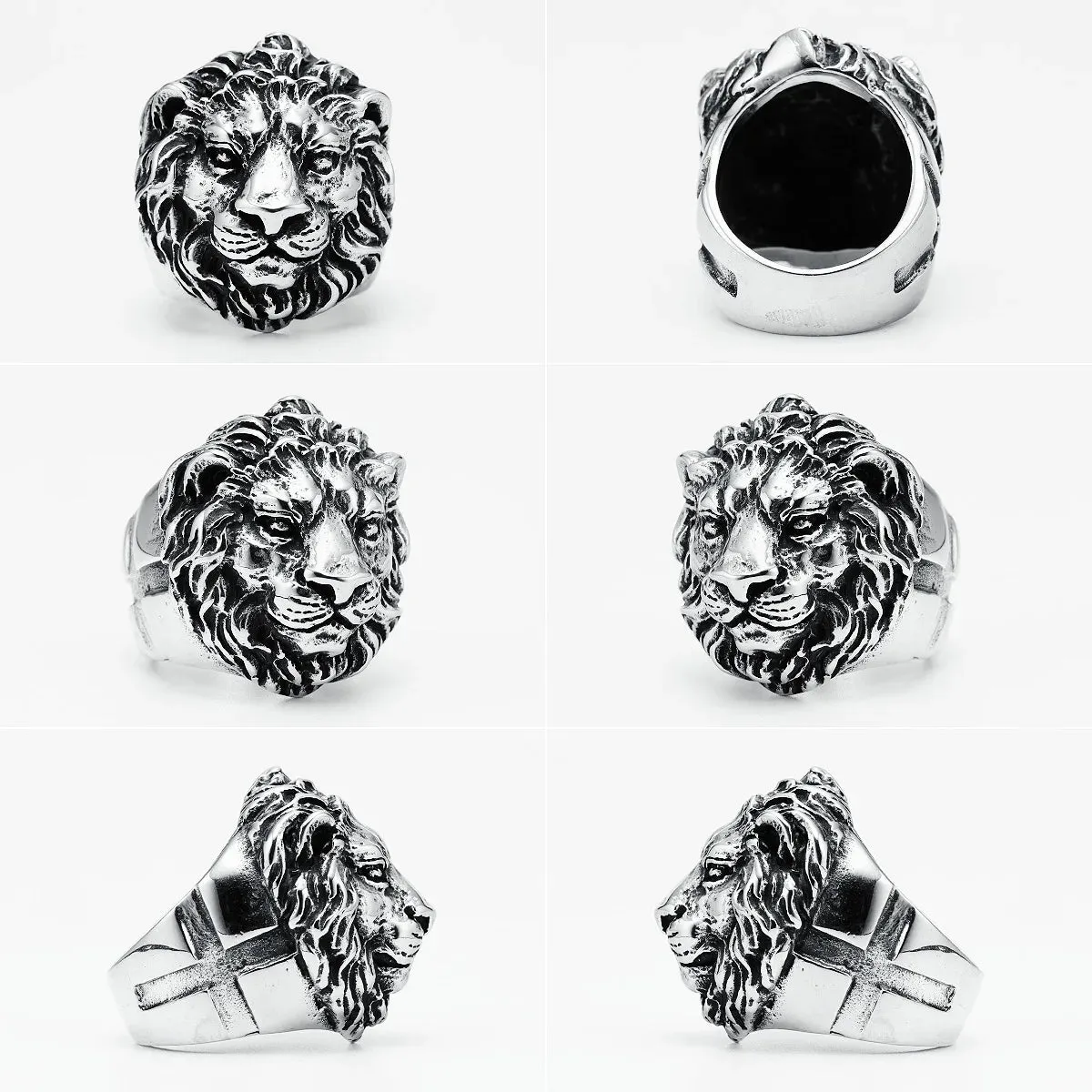 King of Forest Lion Ring Stainless Steel Men Rings