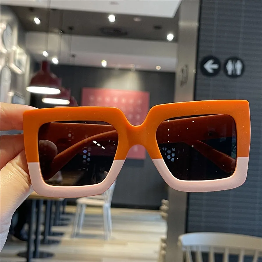 Leopard print color matching children's unglasses children's sunglasses street photography anti-UV fashion fashion contrasting sunglasses