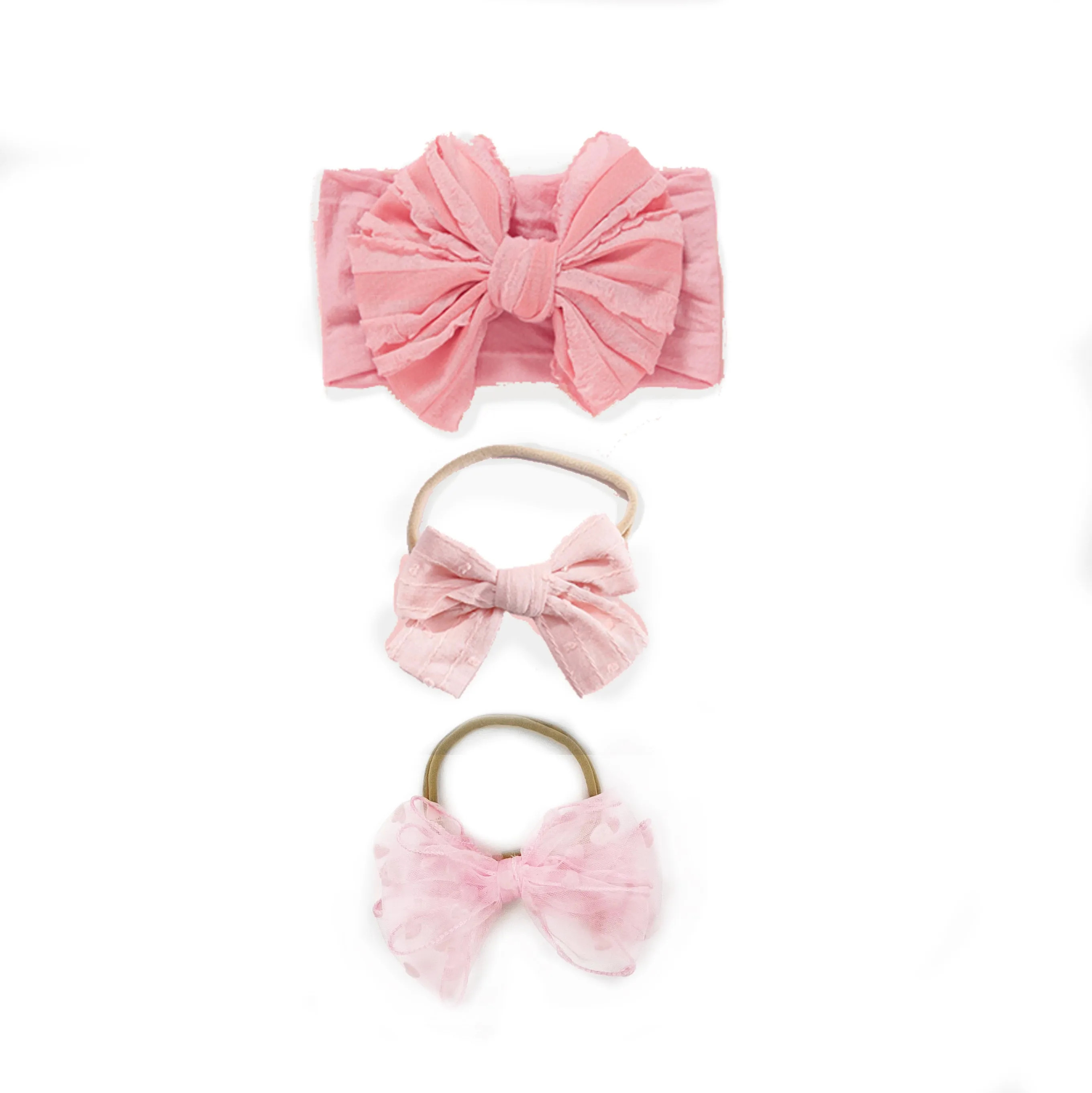 Leyadoll Headband Set - Handmade Baby Girl Headbands and Bows 3PCS