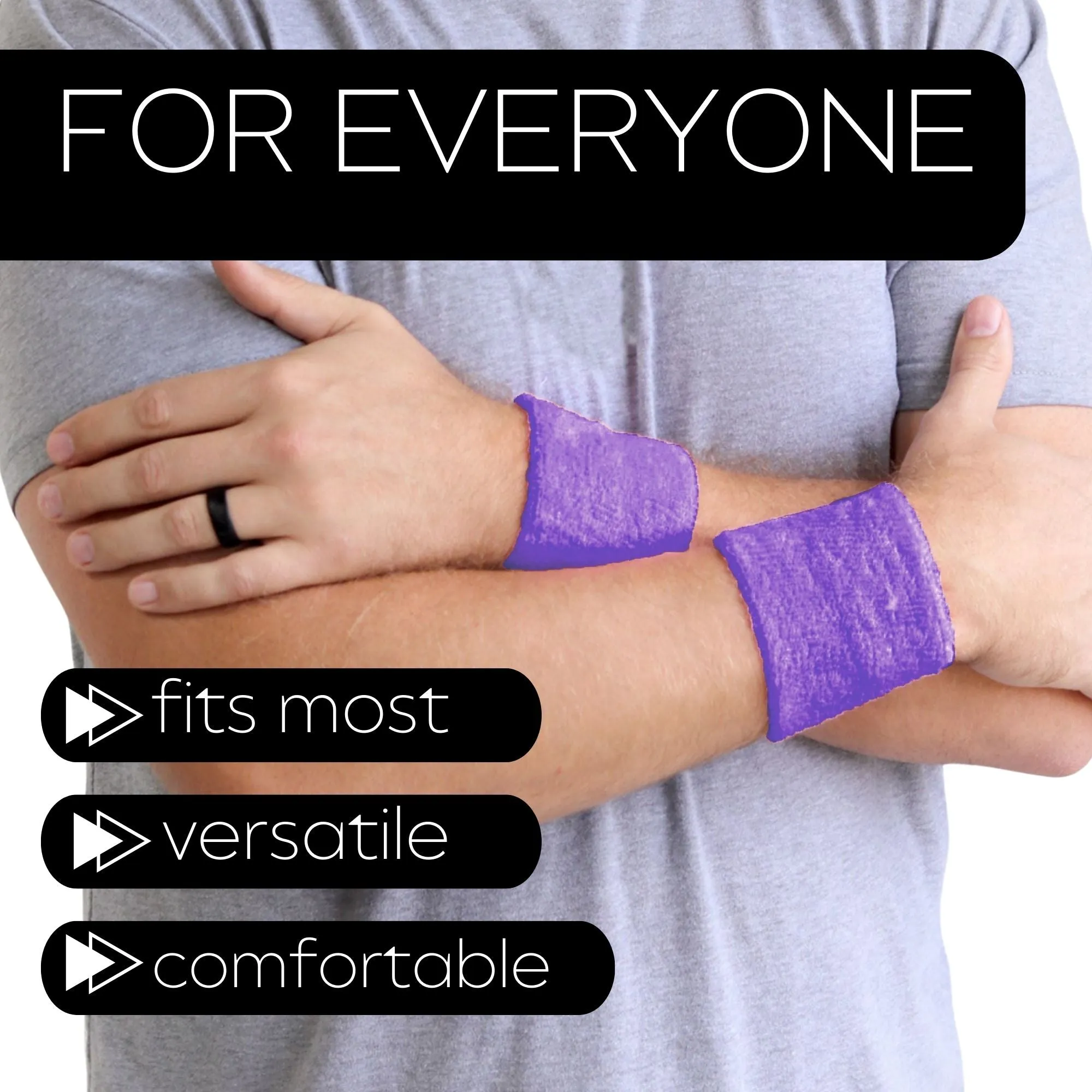 Medium Purple Wrist Sweatbands - 2 Pack