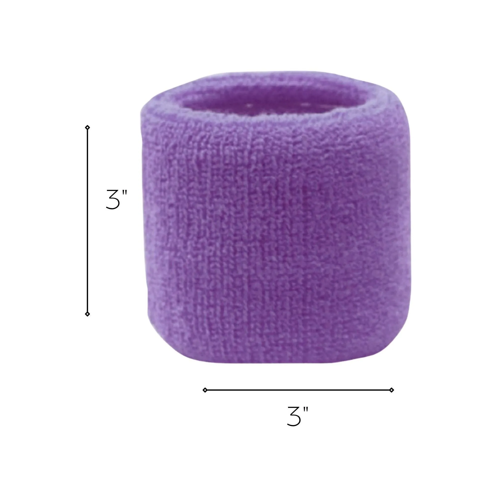 Medium Purple Wrist Sweatbands - 2 Pack