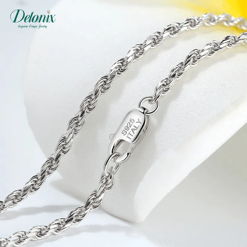 Men's Rope Chain Necklace in Silver