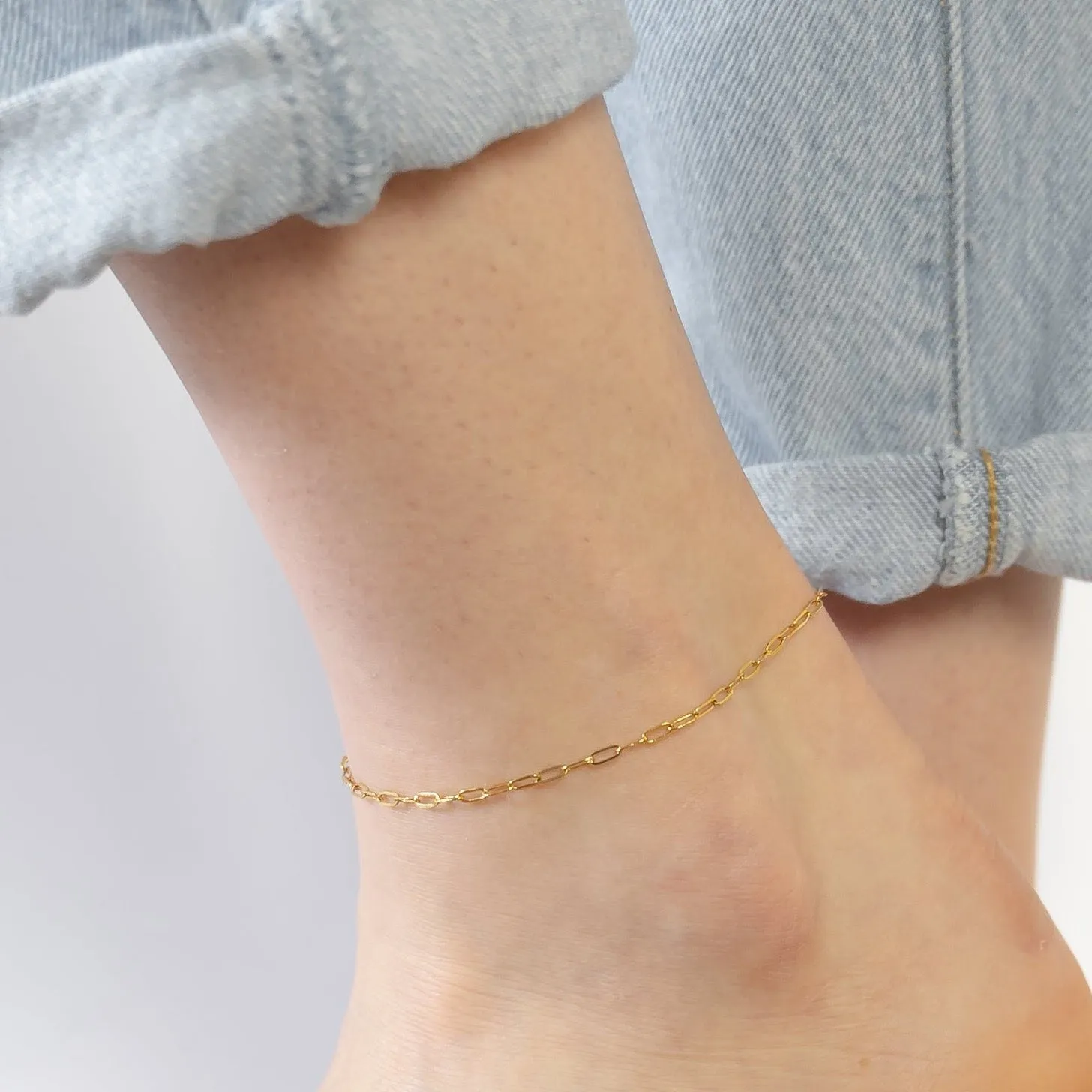 Mini Paperclip Anklet