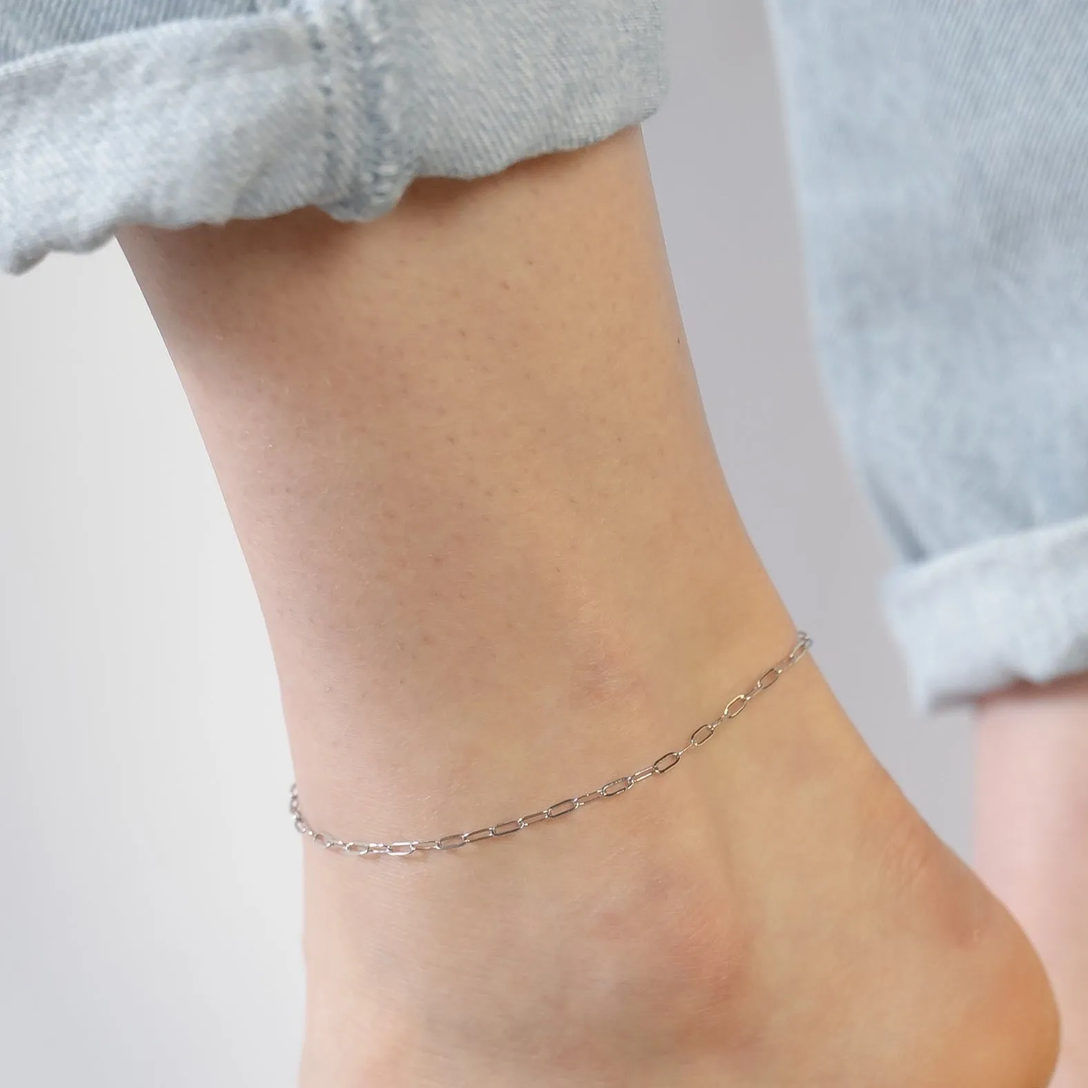 Mini Paperclip Anklet