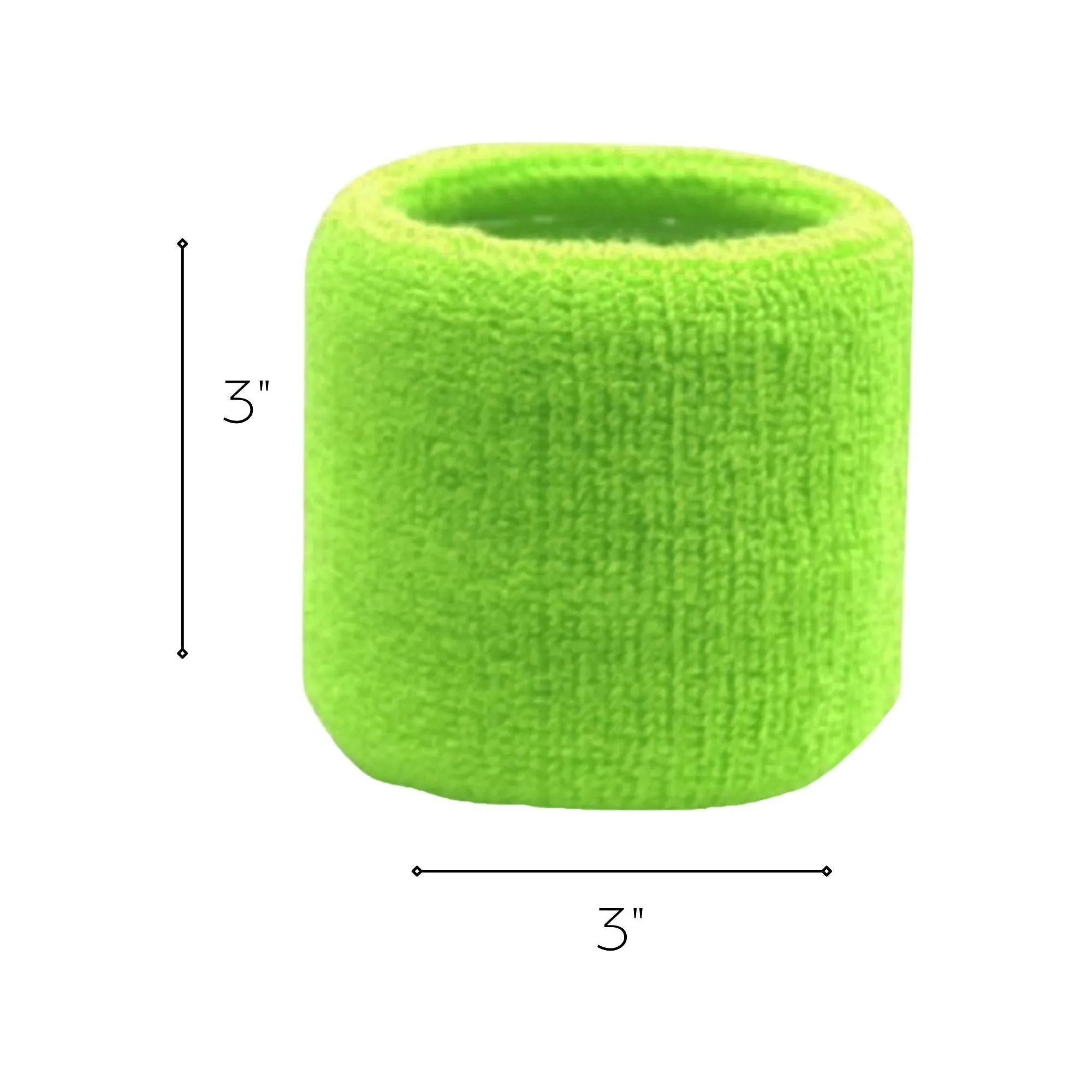 Neon Green Wrist Sweatbands - 6 Pack