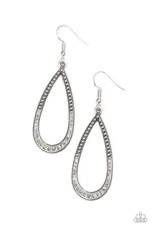 Paparazzi Earring ~ Dripping In Diamonds - Silver