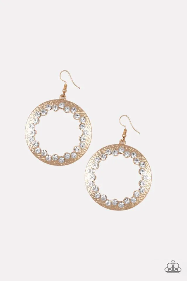 Paparazzi Earring ~ Gala Glitter - Gold