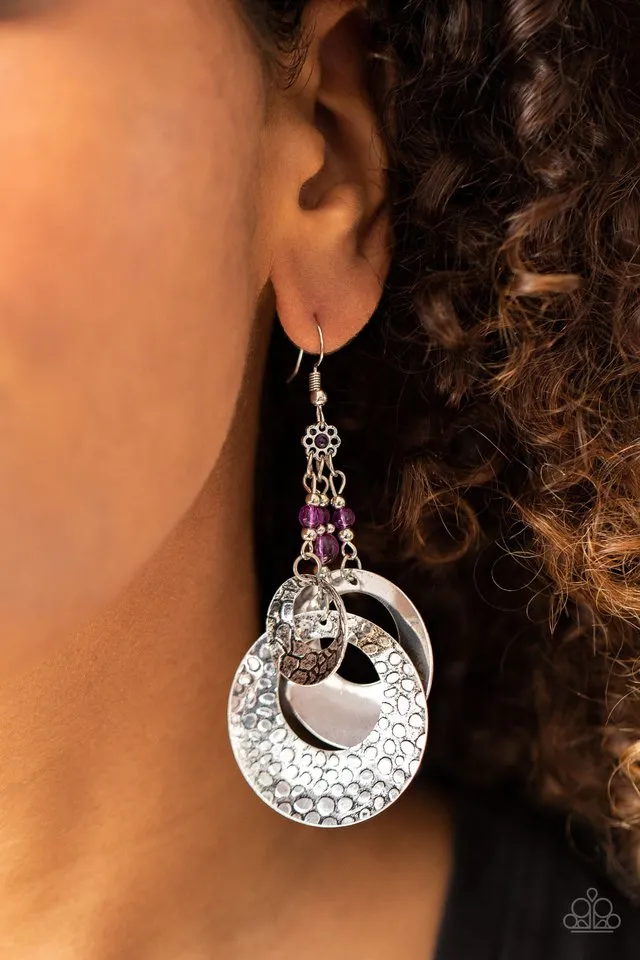 Paparazzi Earring ~ Wanderlust Garden - Purple