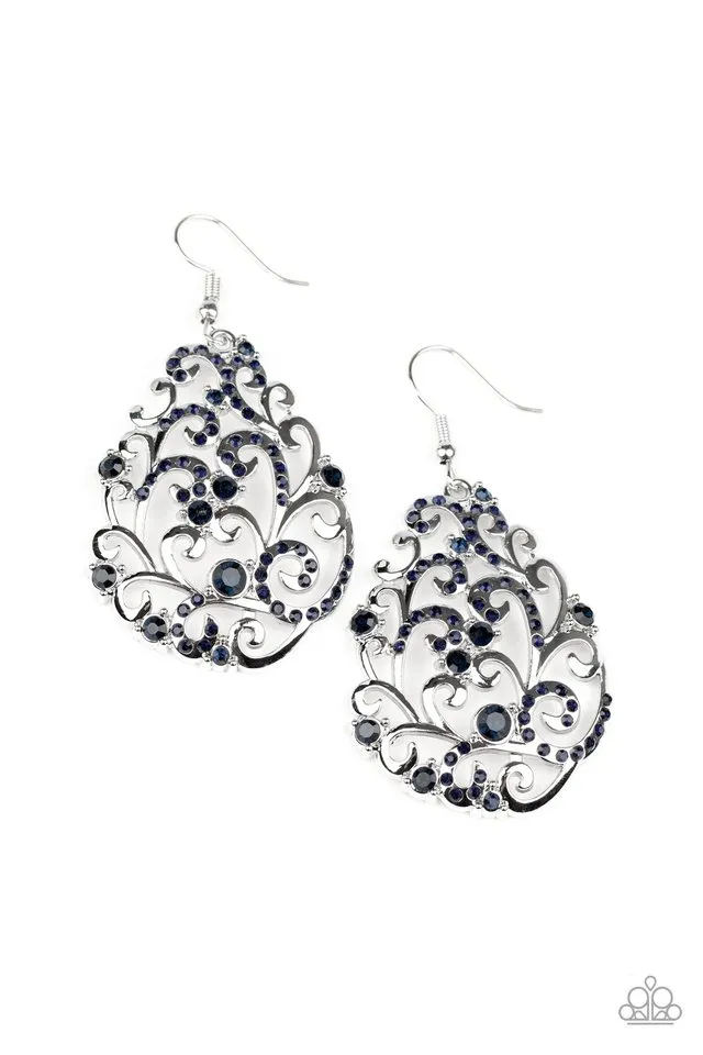 Paparazzi Earring ~ Winter Garden - Blue