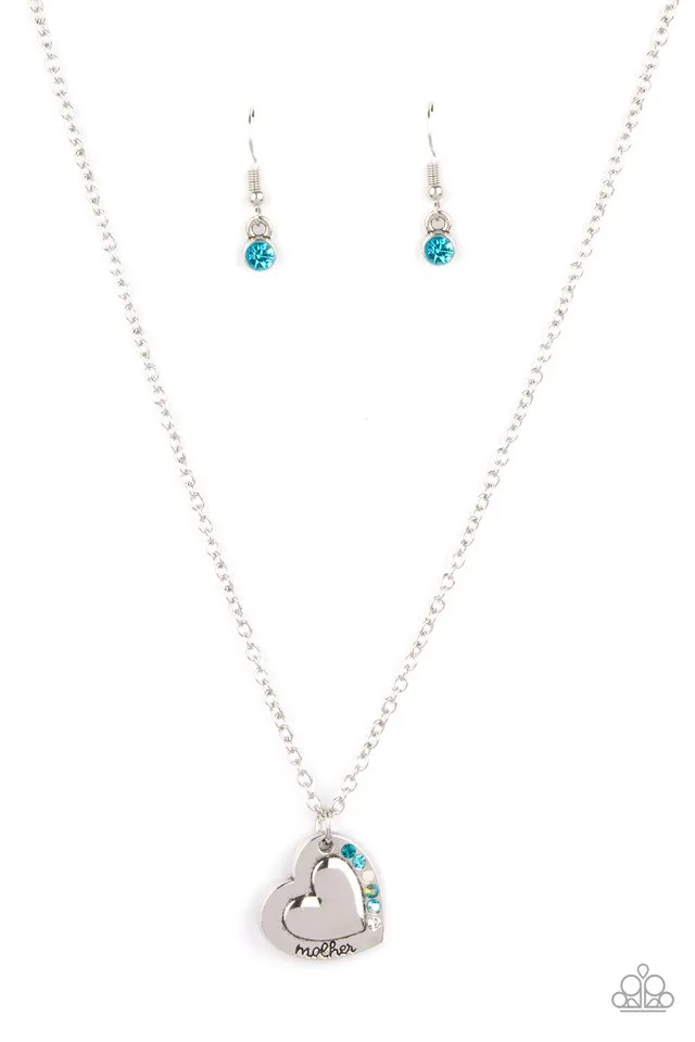 Paparazzi Necklace ~ Happily Heartwarming - Blue