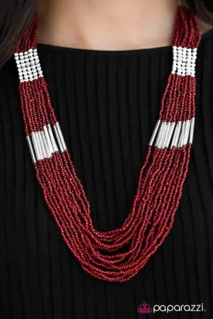 Paparazzi Necklace ~ Let It BEAD - Red