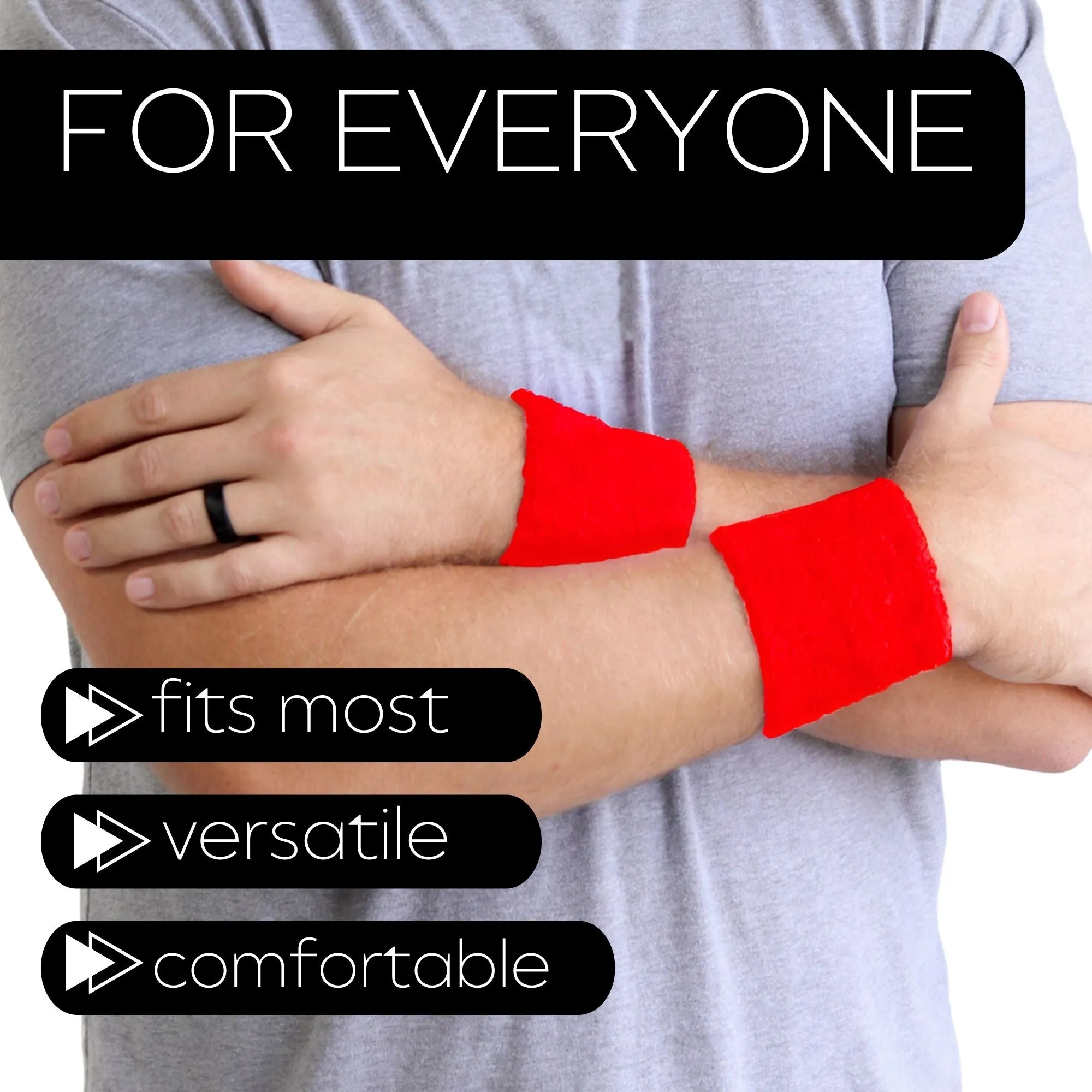 Red Wrist Sweatbands - 2 Pack