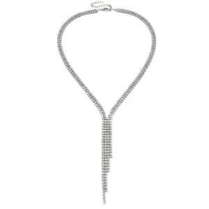 Round CZ Fringe Necklace