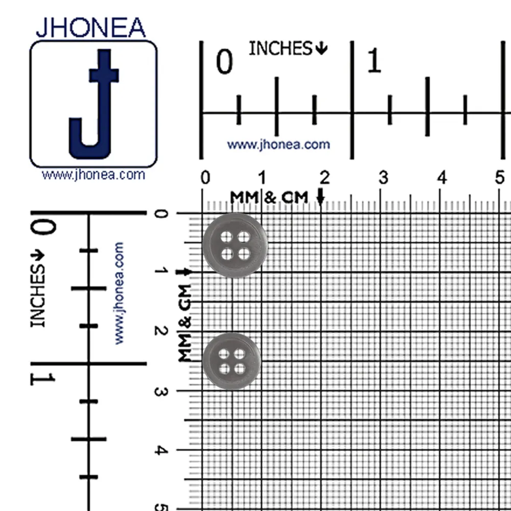 Round Rim Glossy 4 Hole Natural Grey Shirt Buttons