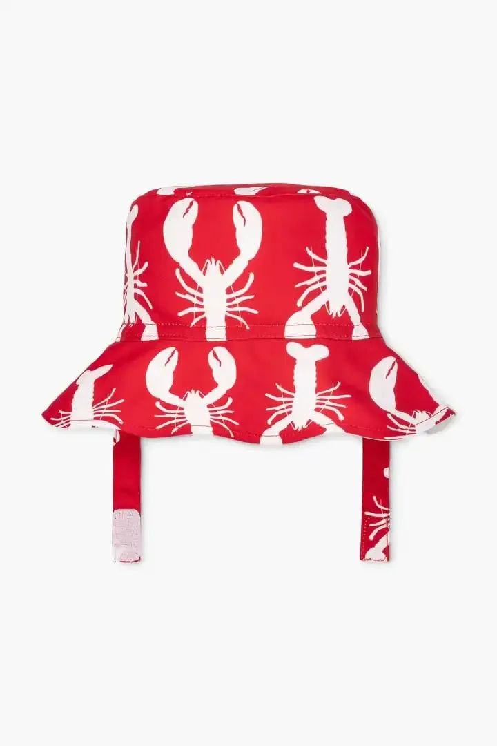 SALE - Sun Hat_Lobster Tales on Red