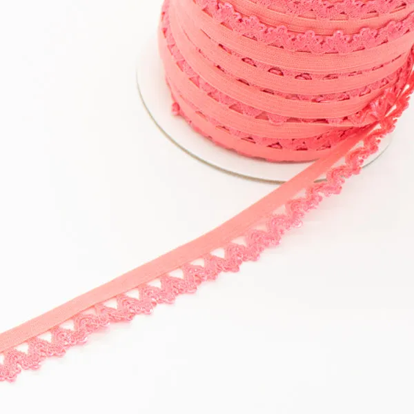 Scalloped Edged Coloured Elastic-10mm