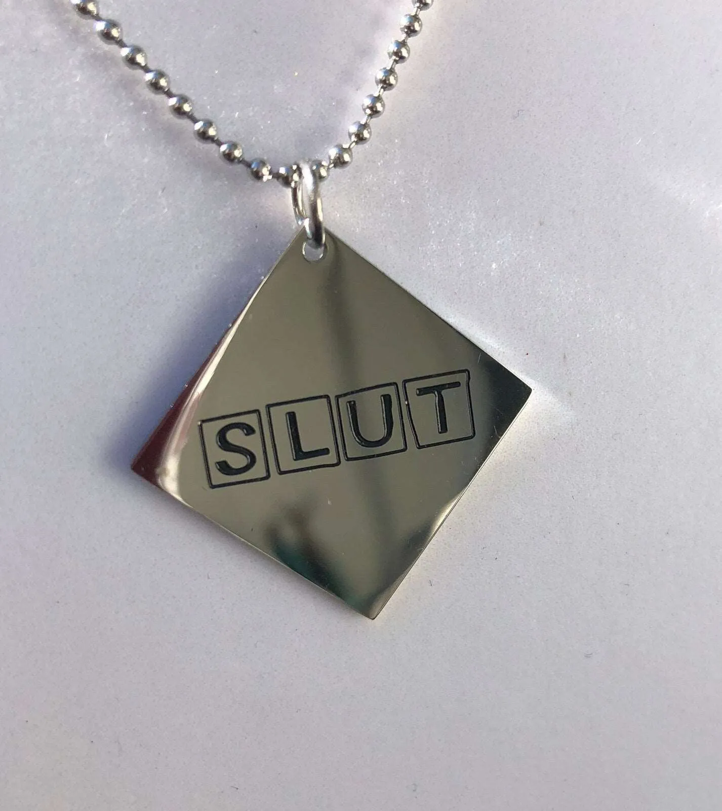 Slut  -   Charm Necklace or Anklet - Stainless Steel