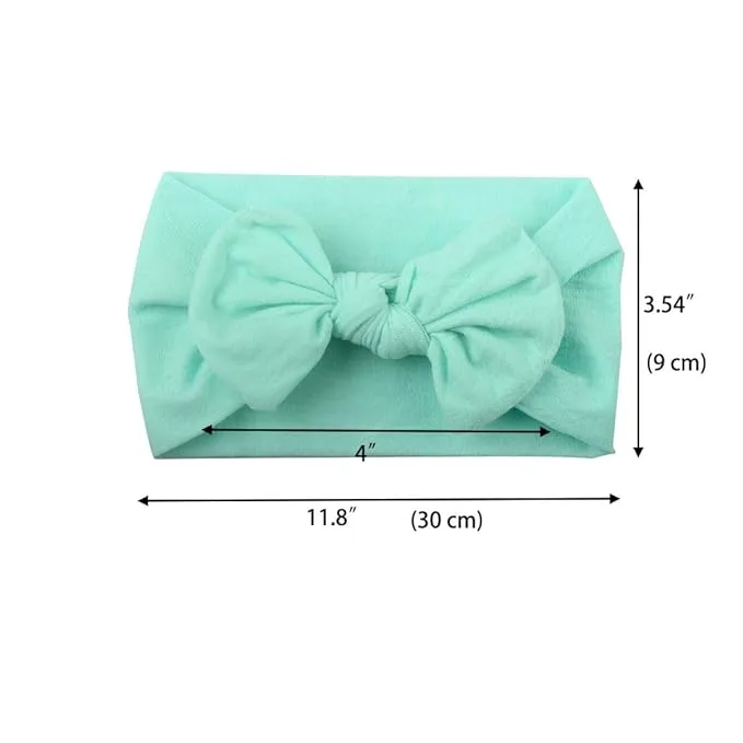 Stretchy Soft Knot Headbands with Bows for Baby Girls - Newborn to Toddler Hair Accessories