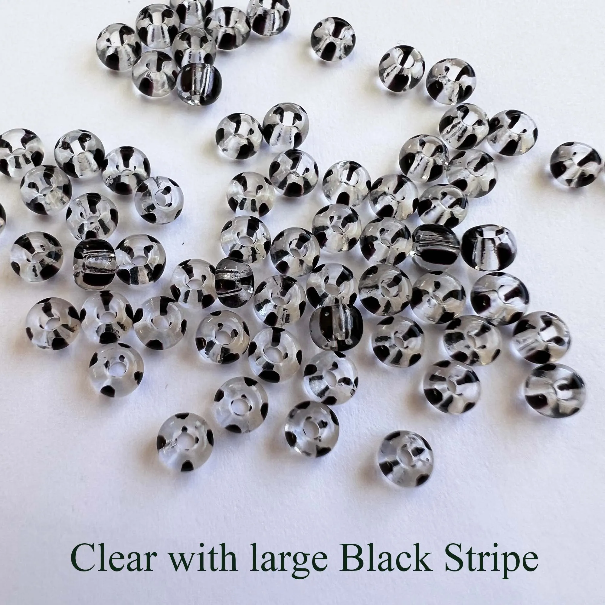 Striped Seed Beads 6/0  Large Stripe 20 gm Choose Color