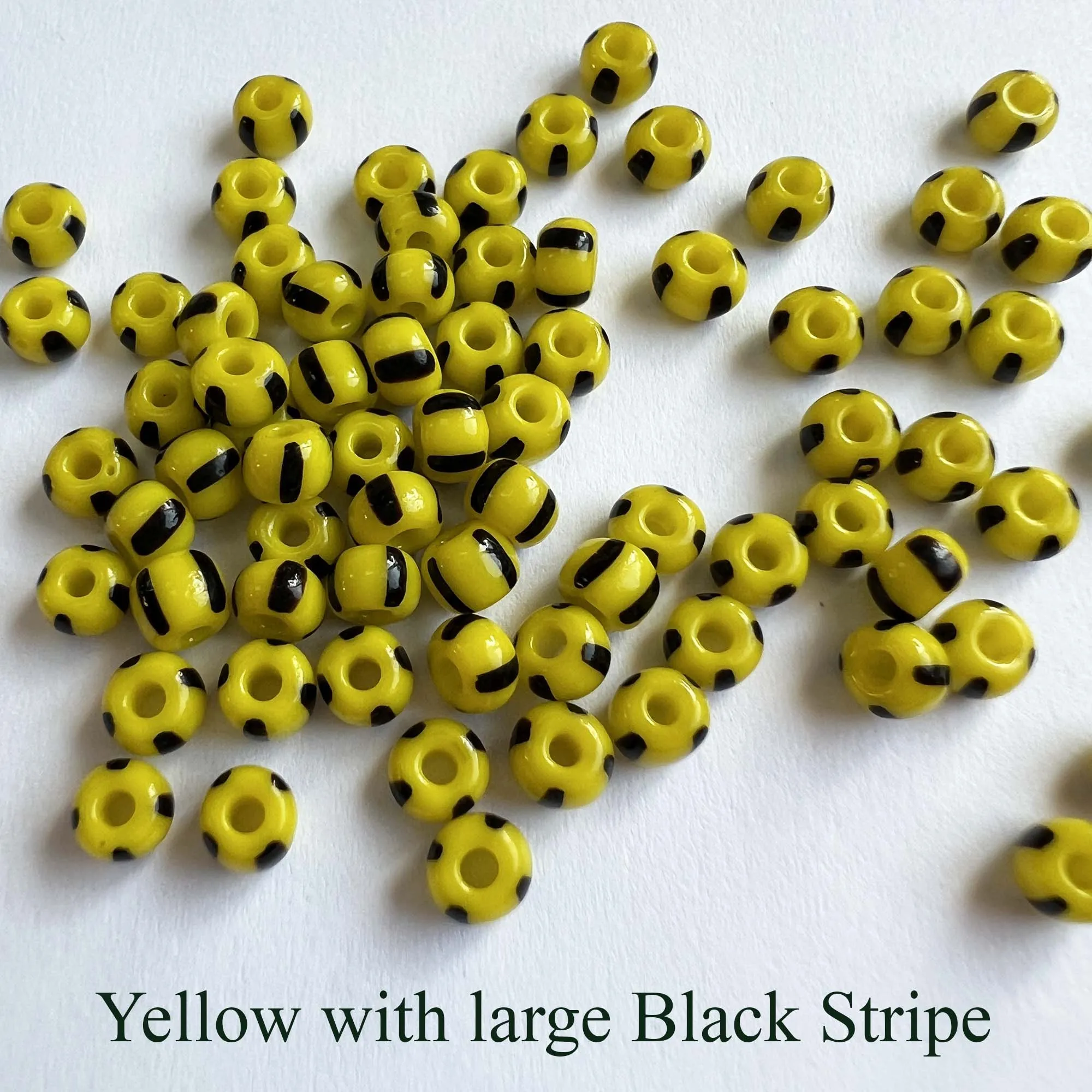 Striped Seed Beads 6/0  Large Stripe 20 gm Choose Color