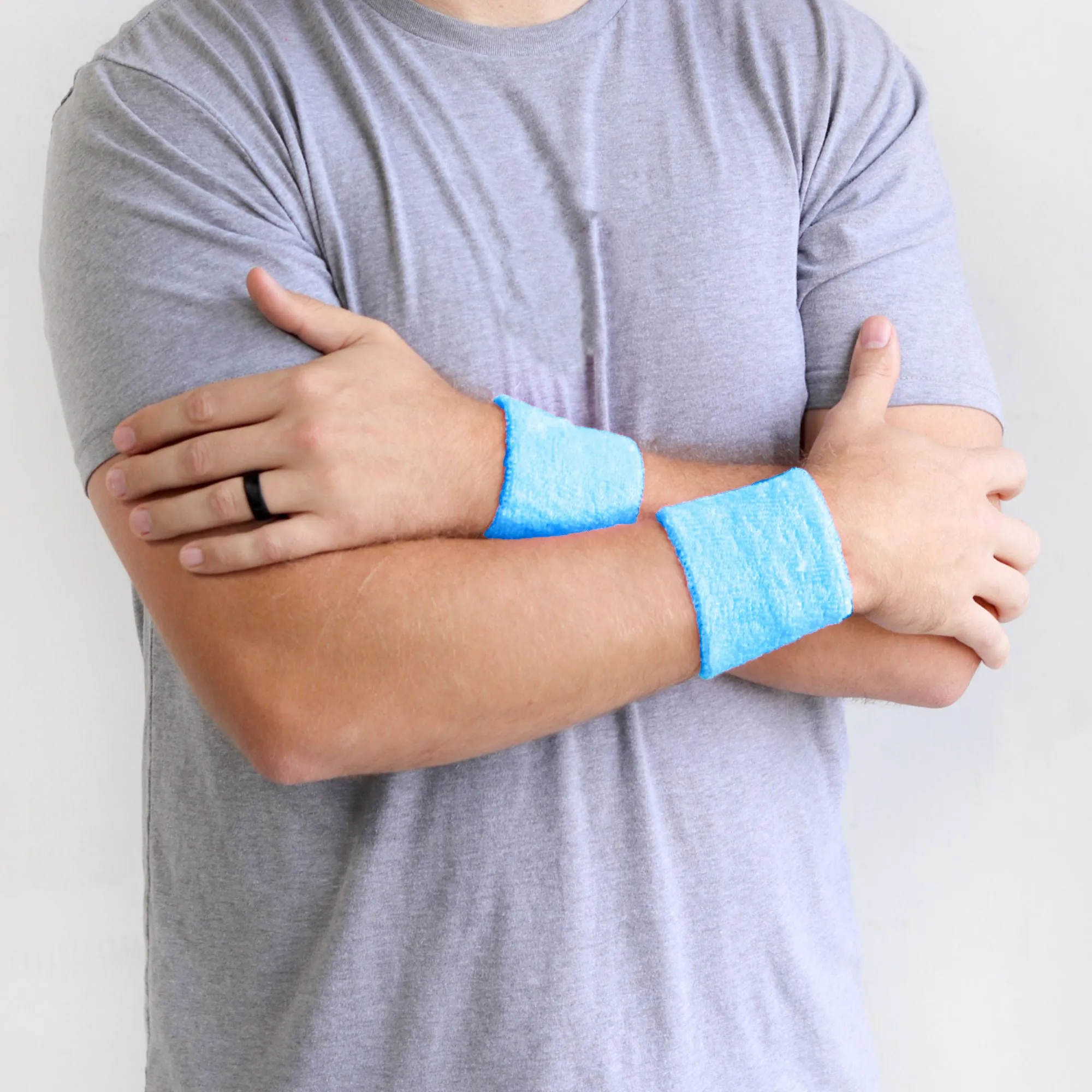 Teal Wrist Sweatbands - 2 Pack