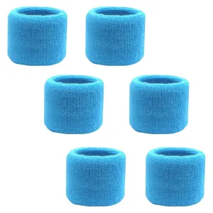 Teal Wrist Sweatbands - 6 Pack