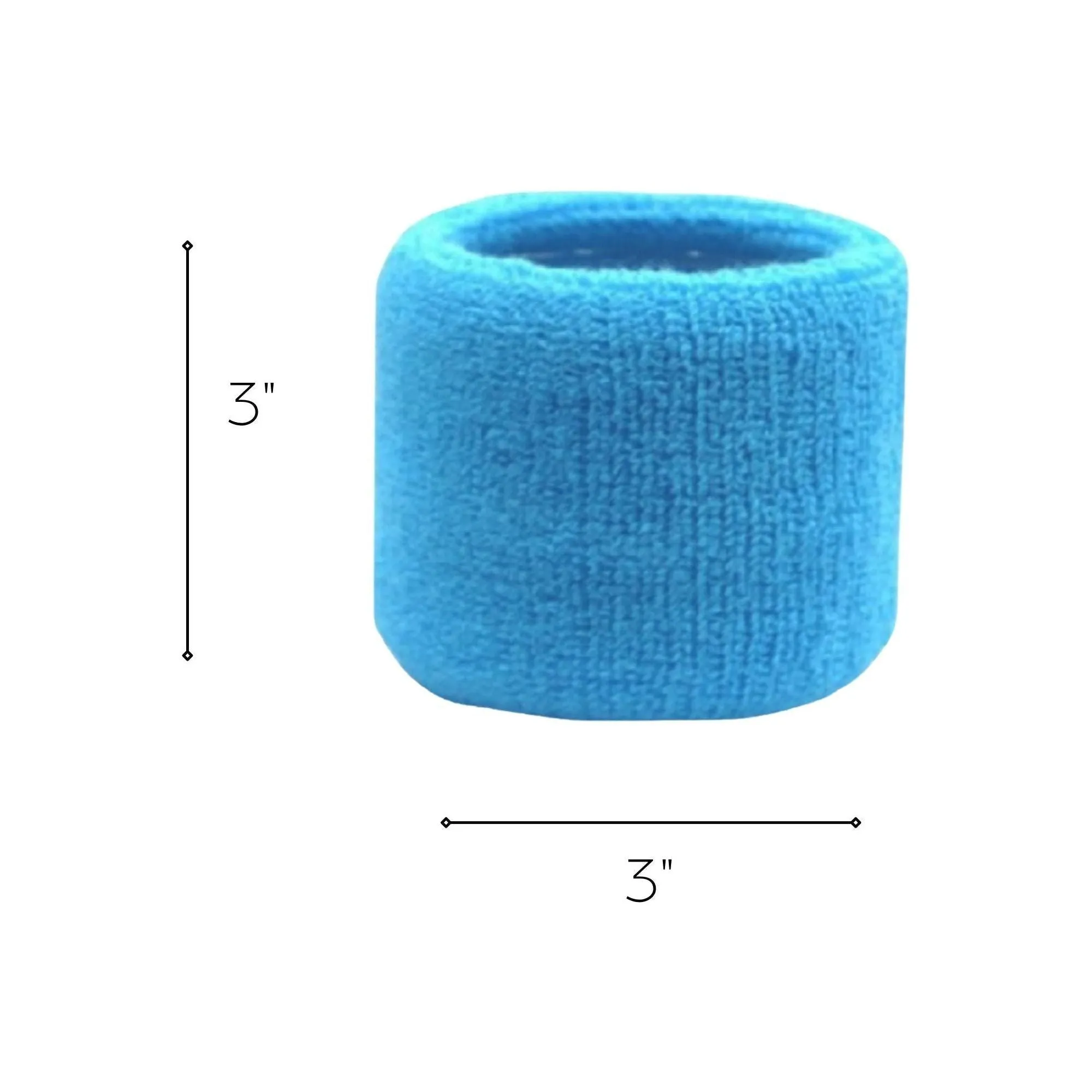 Teal Wrist Sweatbands - 6 Pack