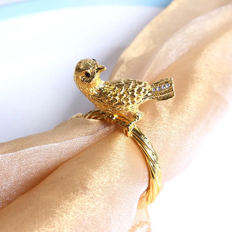 Ten Golden Bird Napkin Rings