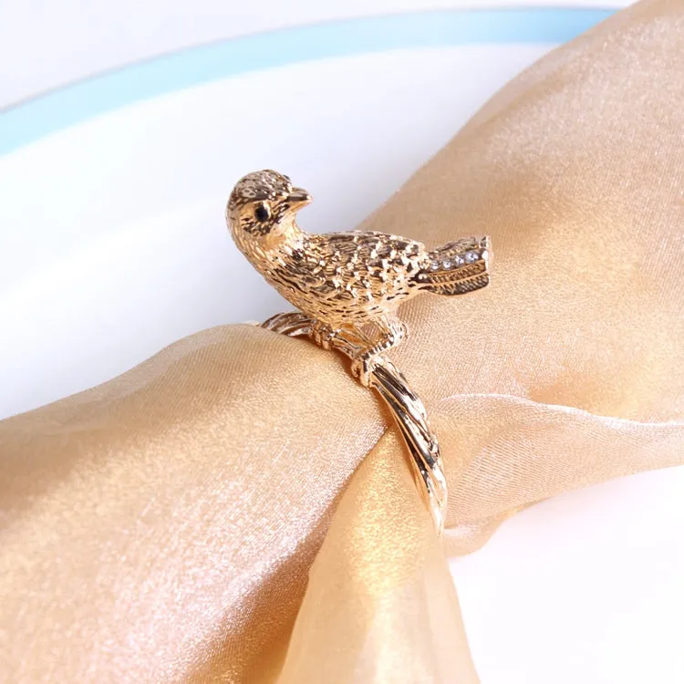 Ten Golden Bird Napkin Rings