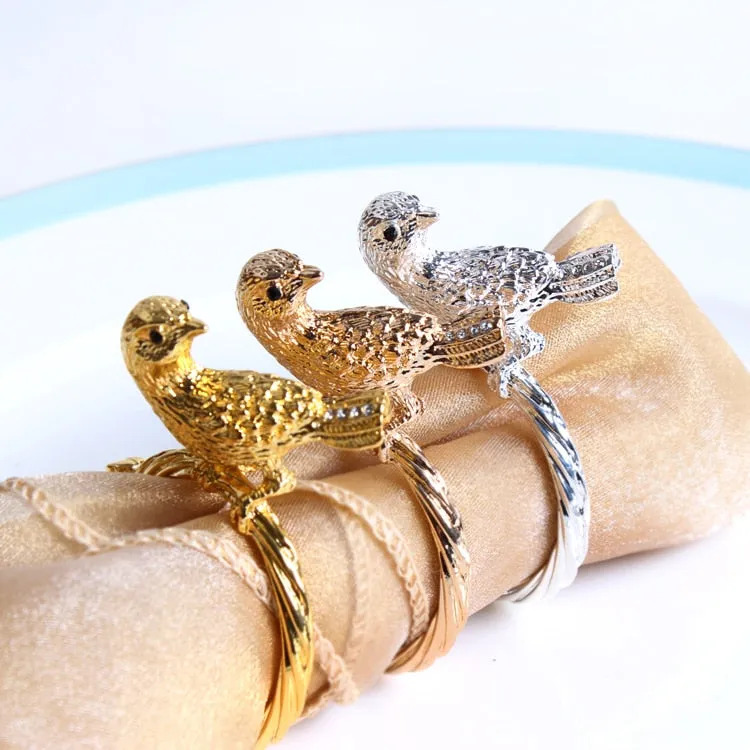 Ten Golden Bird Napkin Rings