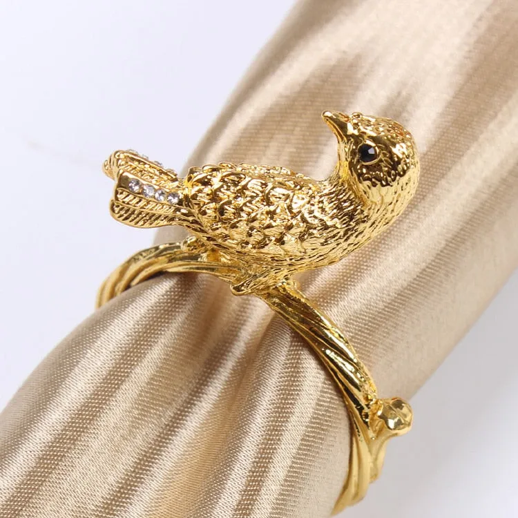 Ten Golden Bird Napkin Rings