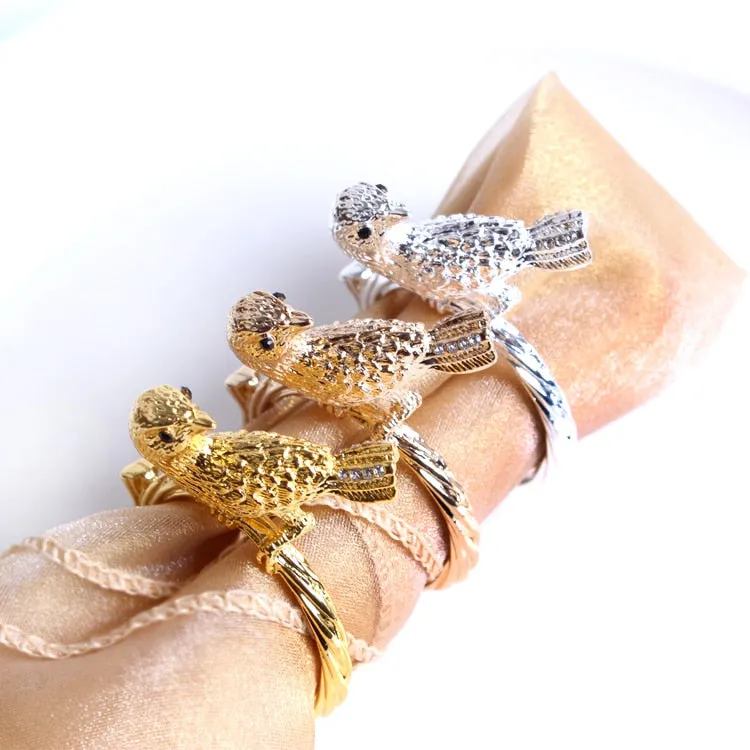 Ten Golden Bird Napkin Rings