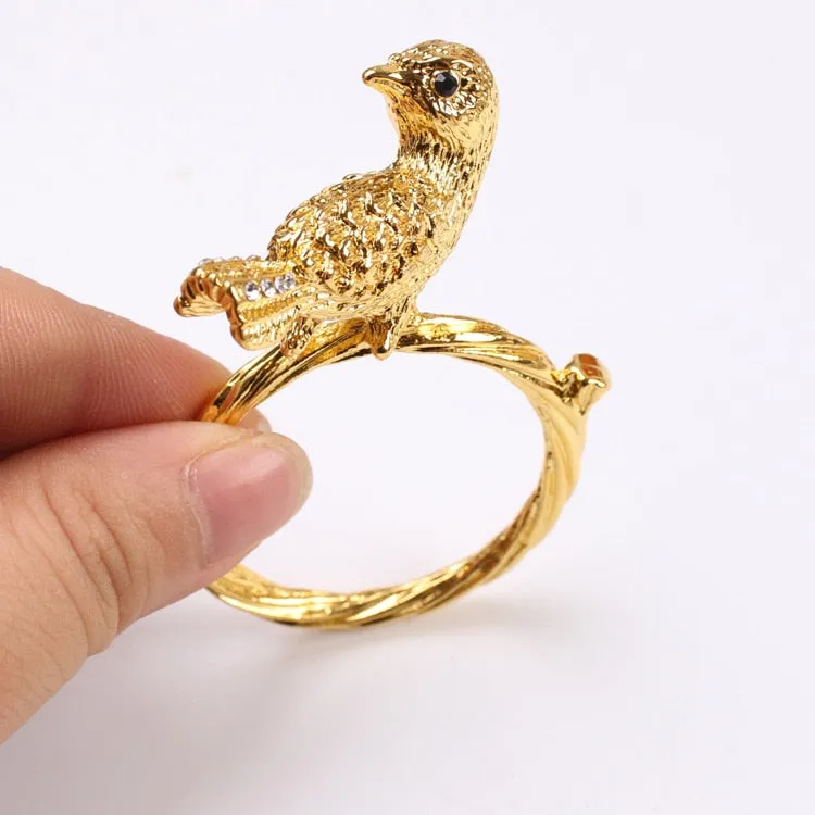 Ten Golden Bird Napkin Rings