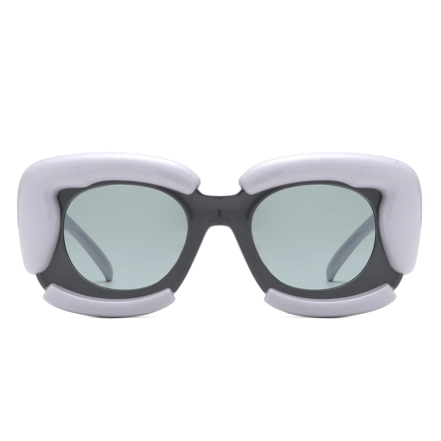 Twirl - Square Geometric Irregular Chunky Fashion Futuristic Sunglasses