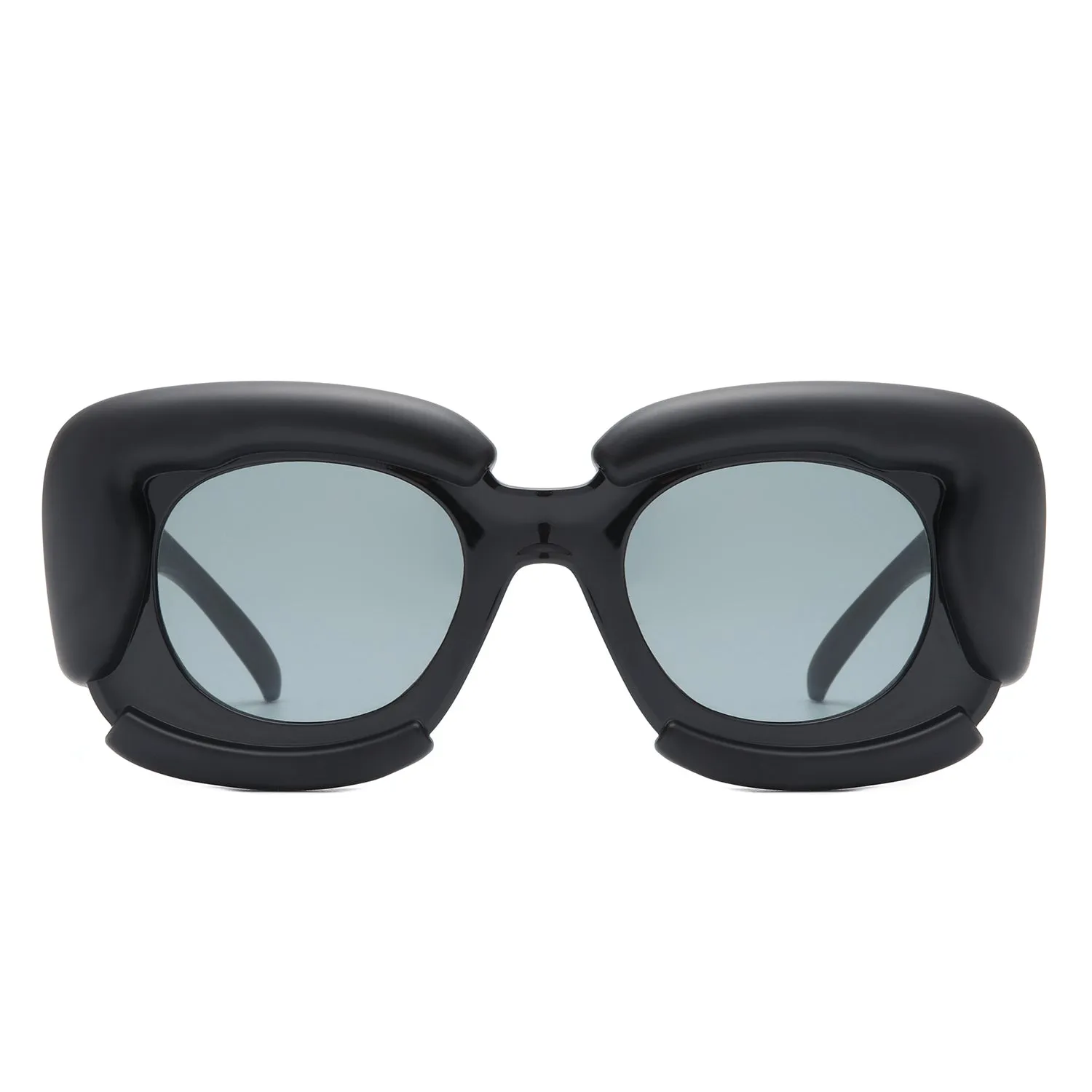 Twirl - Square Geometric Irregular Chunky Fashion Futuristic Sunglasses