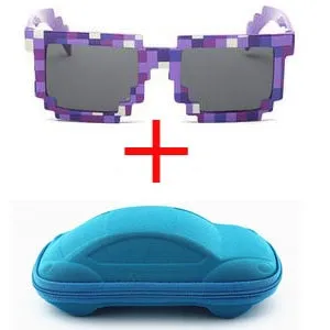 Vintage Stylish Pixel Pattern Square Sunglasses With Case For Unisex