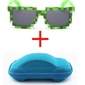 Vintage Stylish Pixel Pattern Square Sunglasses With Case For Unisex