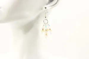 White Pearl Dangle Earrings