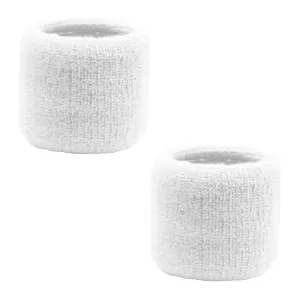 White Wrist Sweatbands - 2 Pack