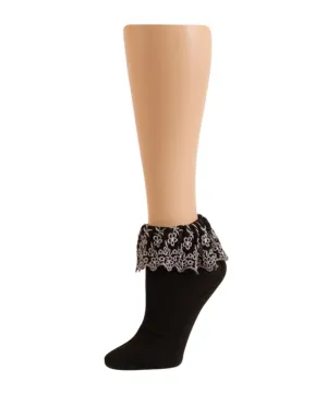 Women's Gracefall Embroidered Fringe Ankle Socks